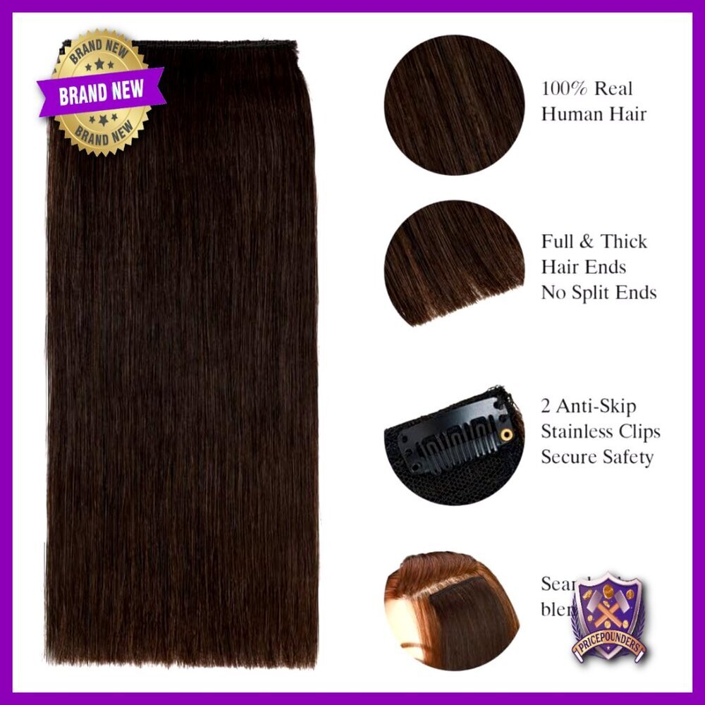 Clip In Short Hair Extensions 100% Remy Human Hair Invisible Volume Boost - Picture 2 of 5